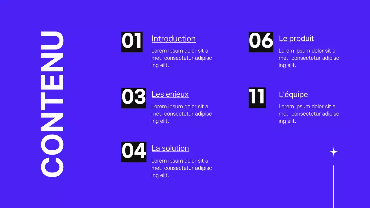 Pourpre Noir Moderne Minimal Pitch Deck proposition