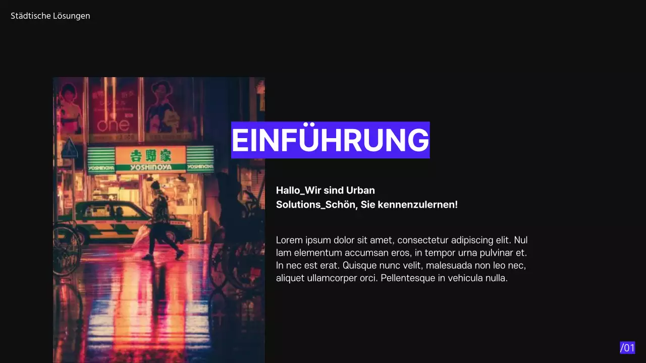 Lila Schwarz Modern Minimal Pitch Deck Vorschlag