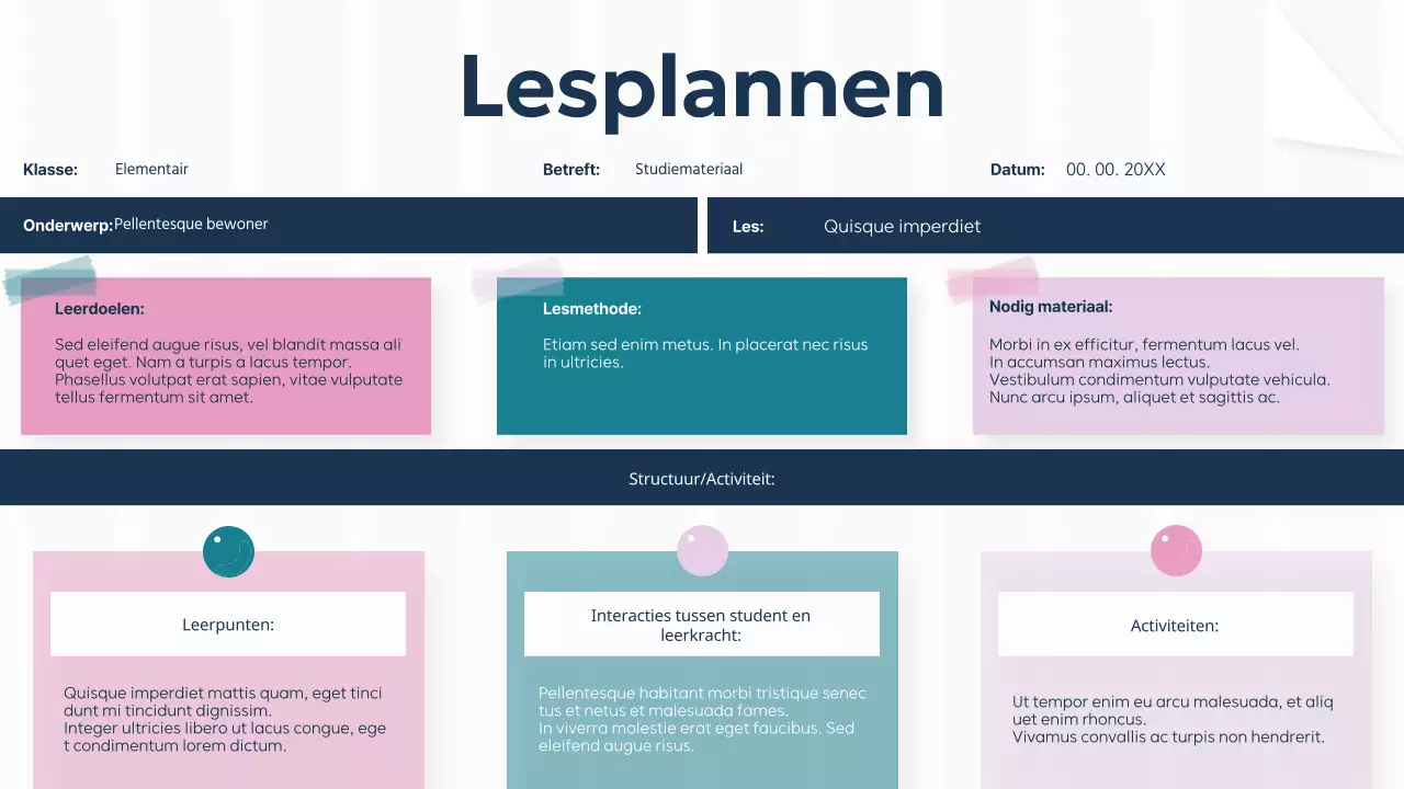 Purple Green Plain Basisleerplan voor klaslokalen Presentatie
