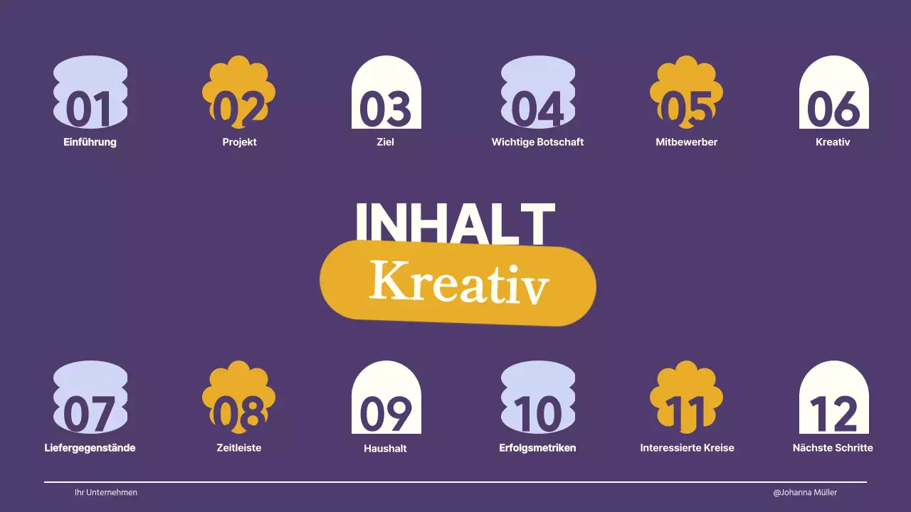 Elfenbein Lila Gelb Retro Creative Design Brief Guidelines