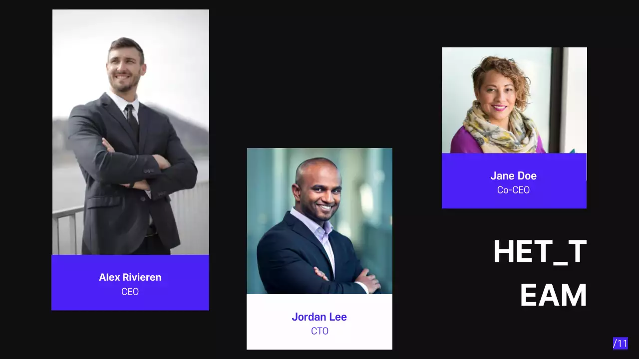 Paars Zwart Modern Minimal Pitch Deck voorstel