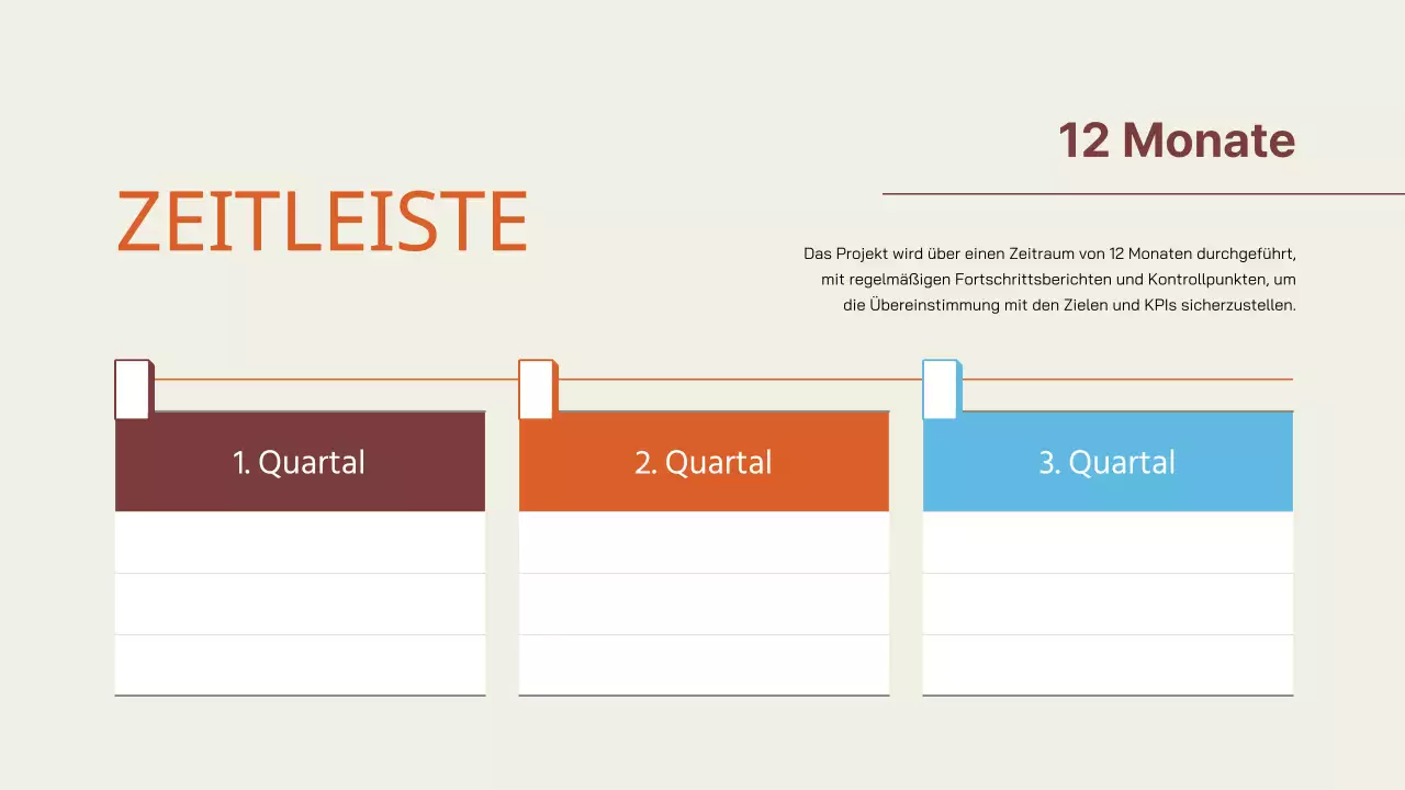 Creme Orange Einfacher Projektvorschlag für Unternehmen