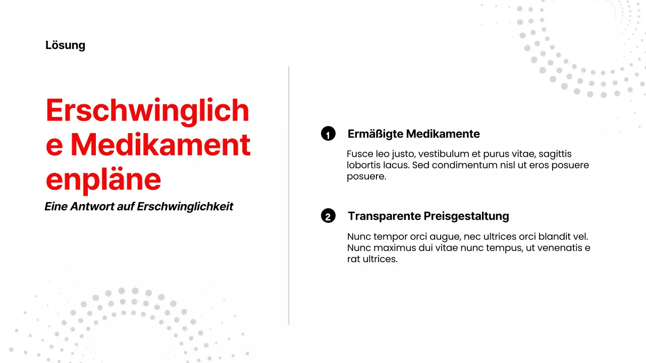 Rot Weiß Modernes Gesundheitswesen Produkt-Pitch