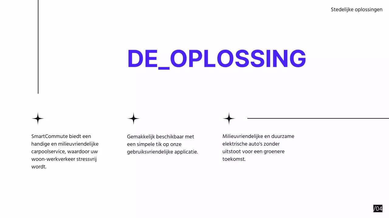 Paars Zwart Modern Minimal Pitch Deck voorstel