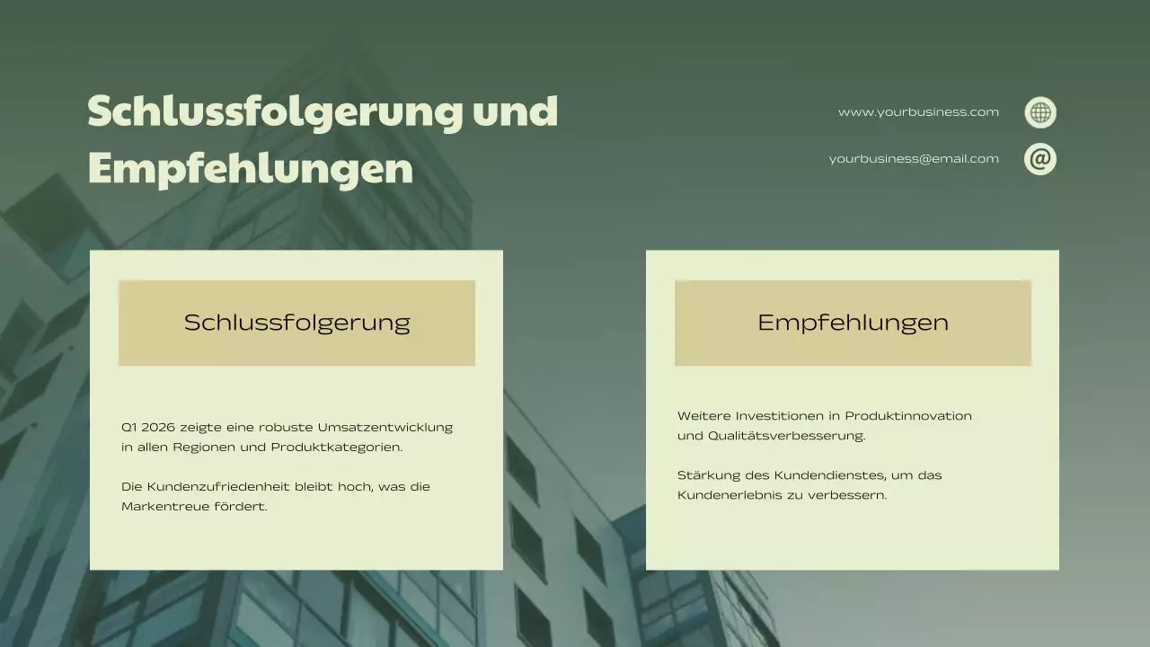 Green Beige Simple Business Verkaufsleistungsbericht