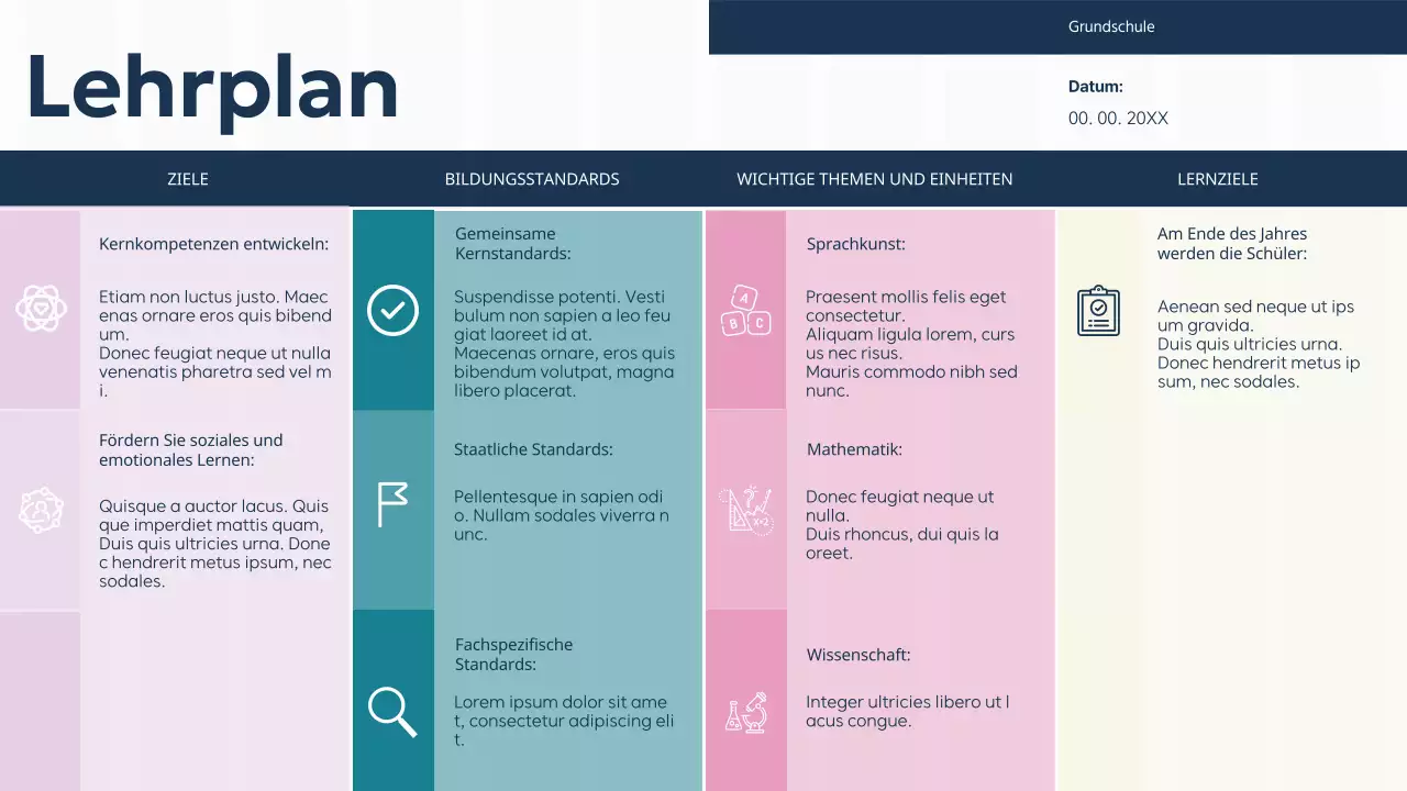 Lila Grün Einfarbig Basic Classroom Study Plan Präsentation