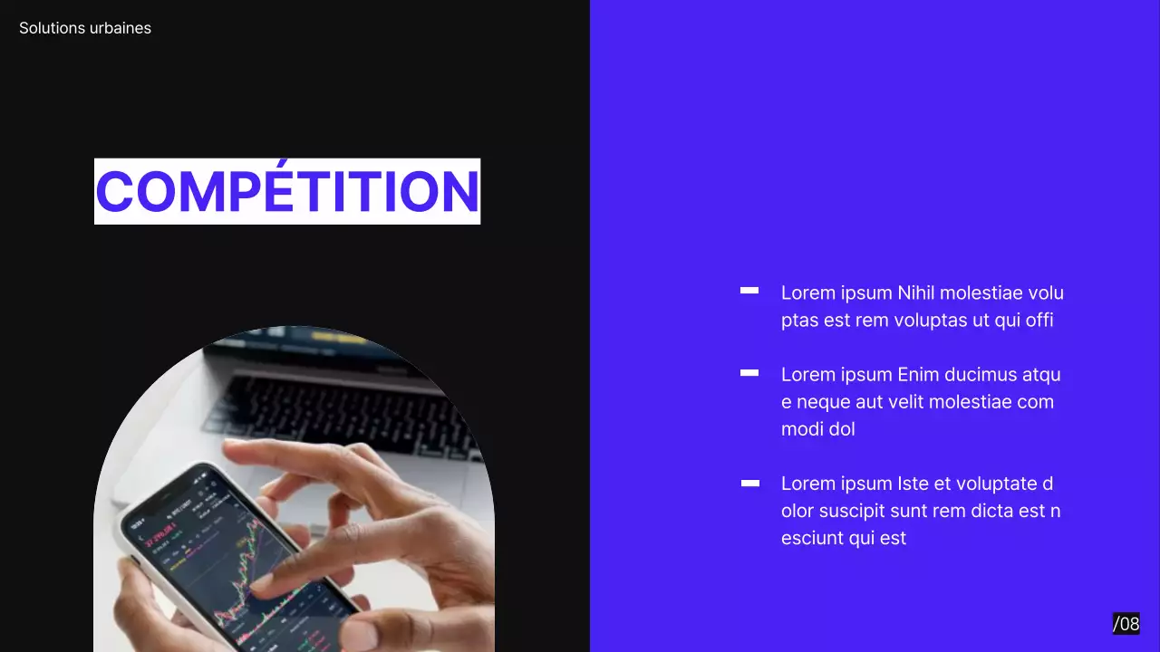 Pourpre Noir Moderne Minimal Pitch Deck proposition