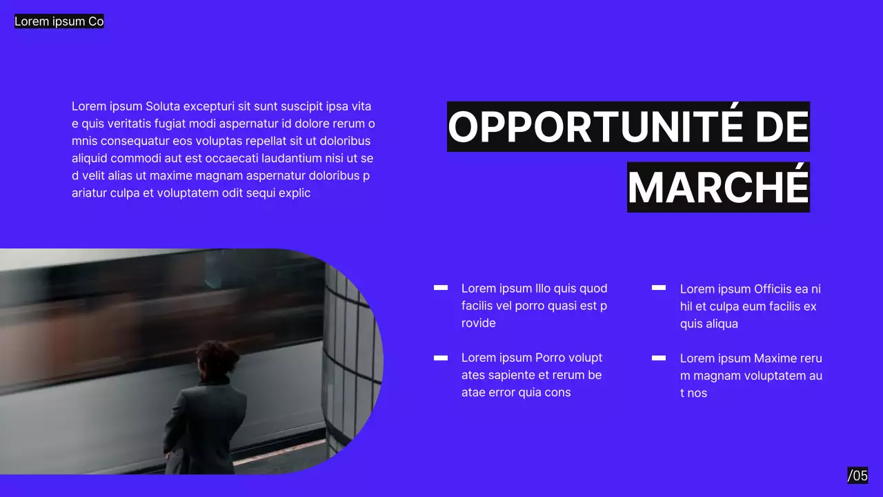 Pourpre Noir Moderne Minimal Pitch Deck proposition