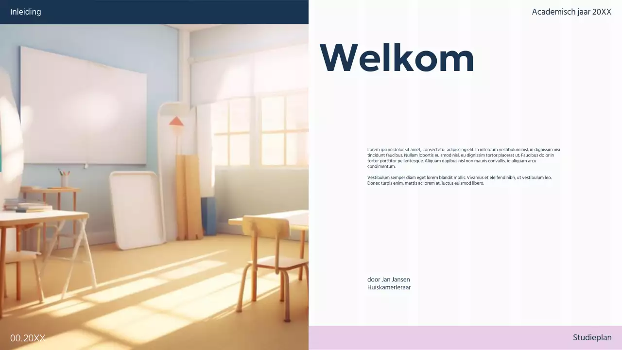 Purple Green Plain Basisleerplan voor klaslokalen Presentatie