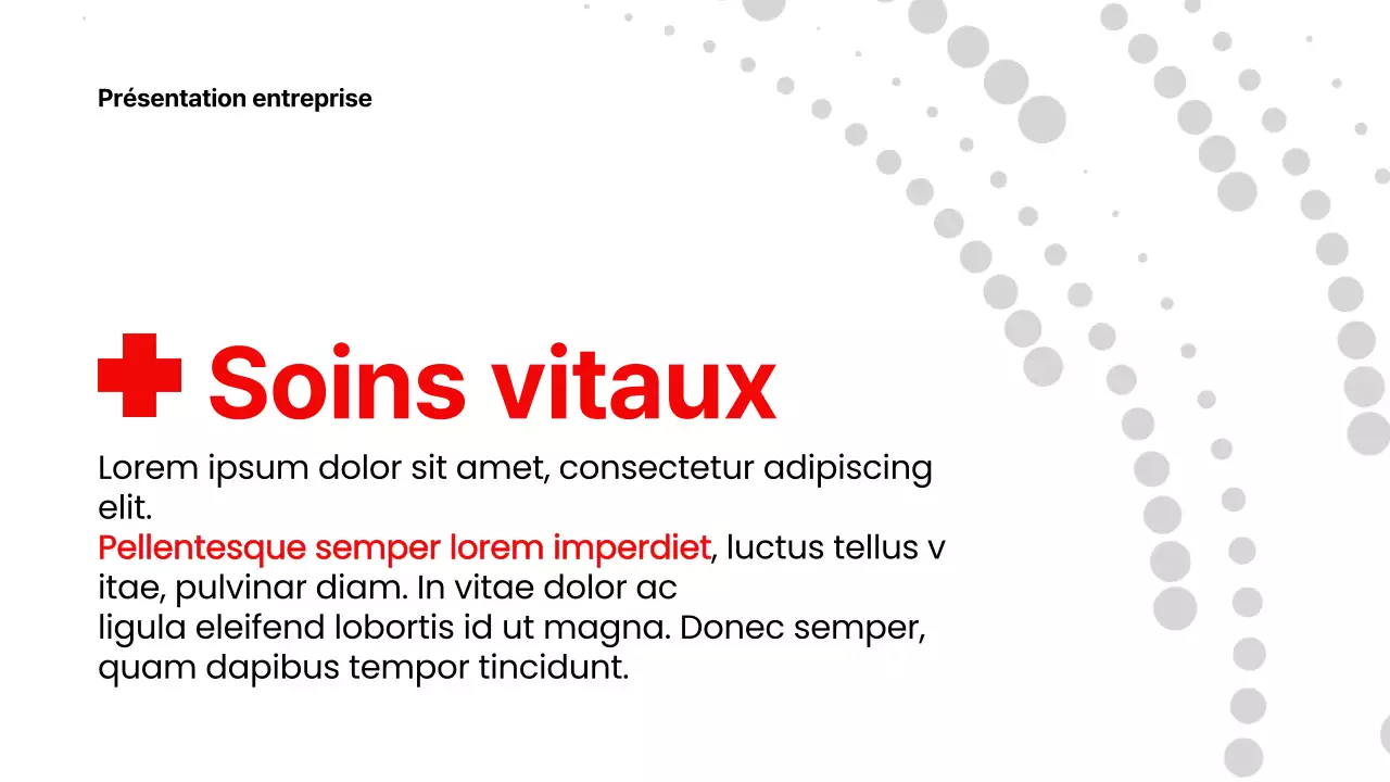 Rouge, blanc, moderne : présentation de produits de soins de santé