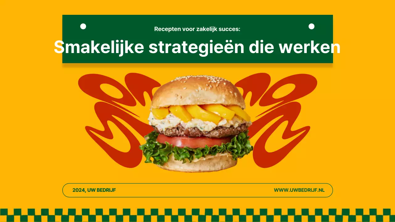 Yellow and Green Bold Burger Bedrijfsstrategie