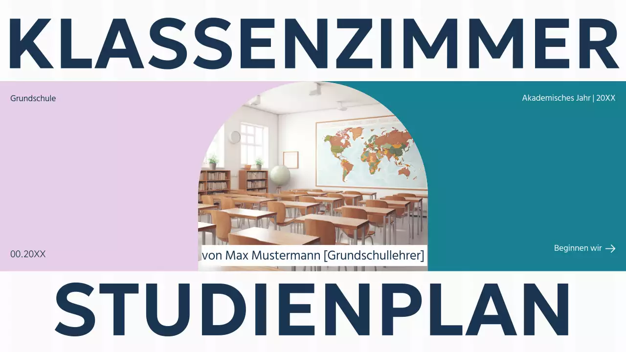 Lila Grün Einfarbig Basic Classroom Study Plan Präsentation