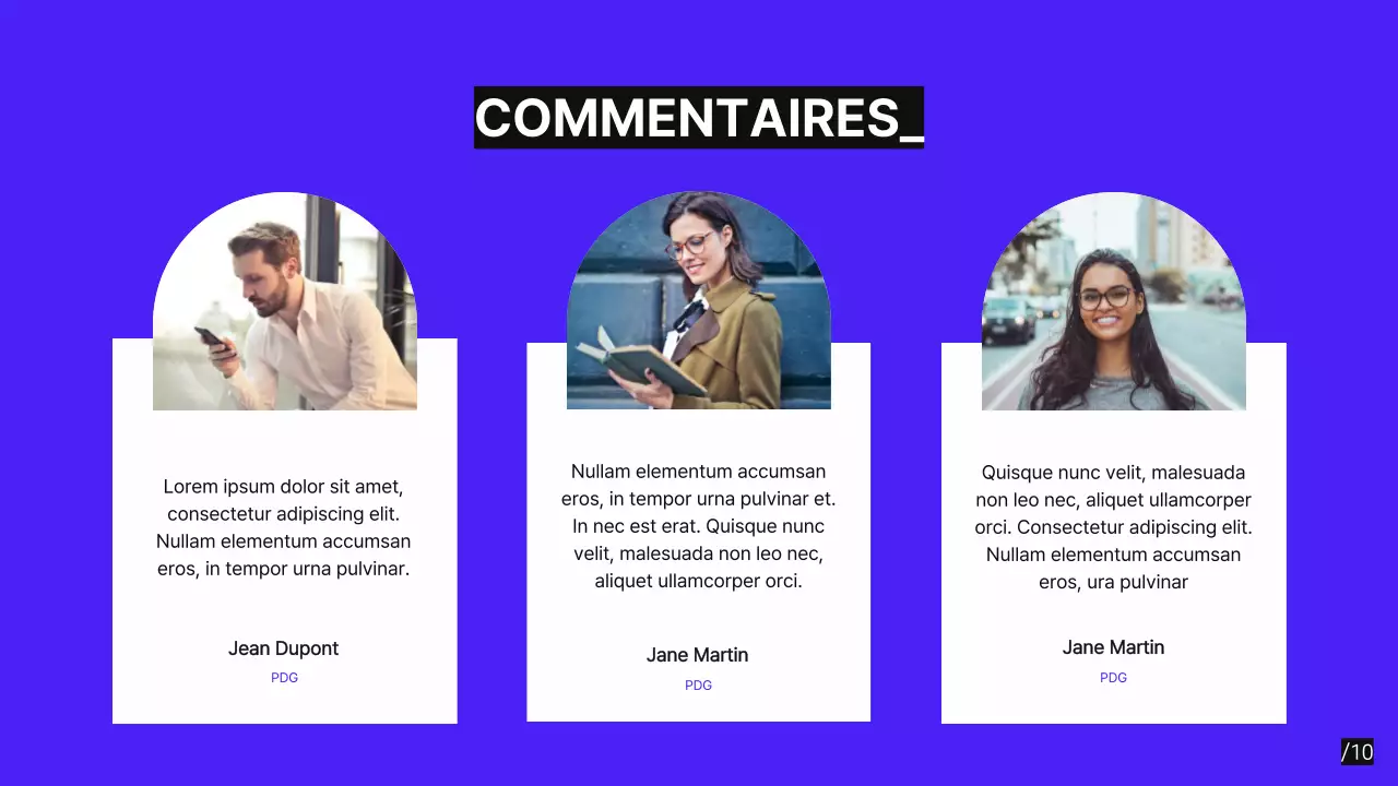 Pourpre Noir Moderne Minimal Pitch Deck proposition