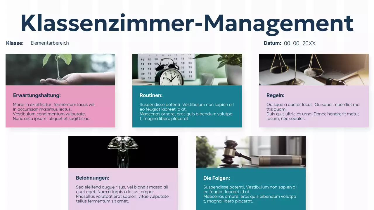 Lila Grün Einfarbig Basic Classroom Study Plan Präsentation