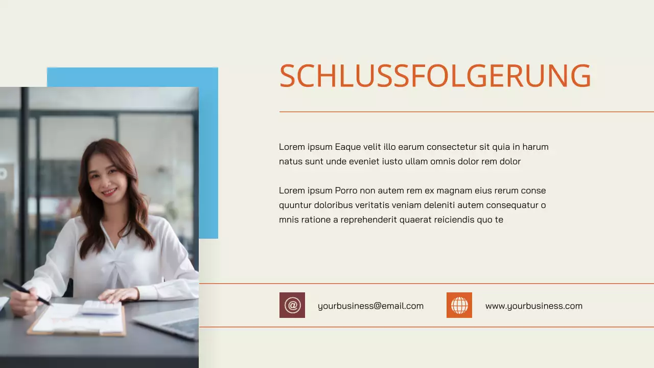 Creme Orange Einfacher Projektvorschlag für Unternehmen