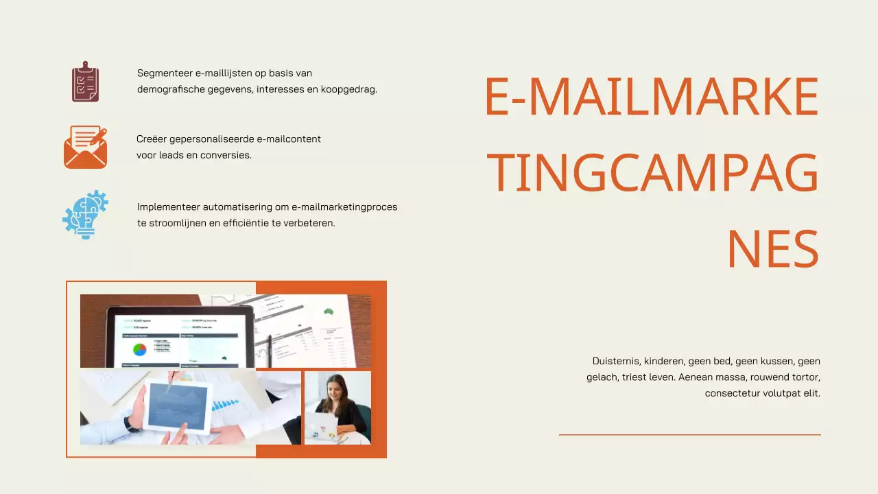 Cream Orange Eenvoudig Projectvoorstel