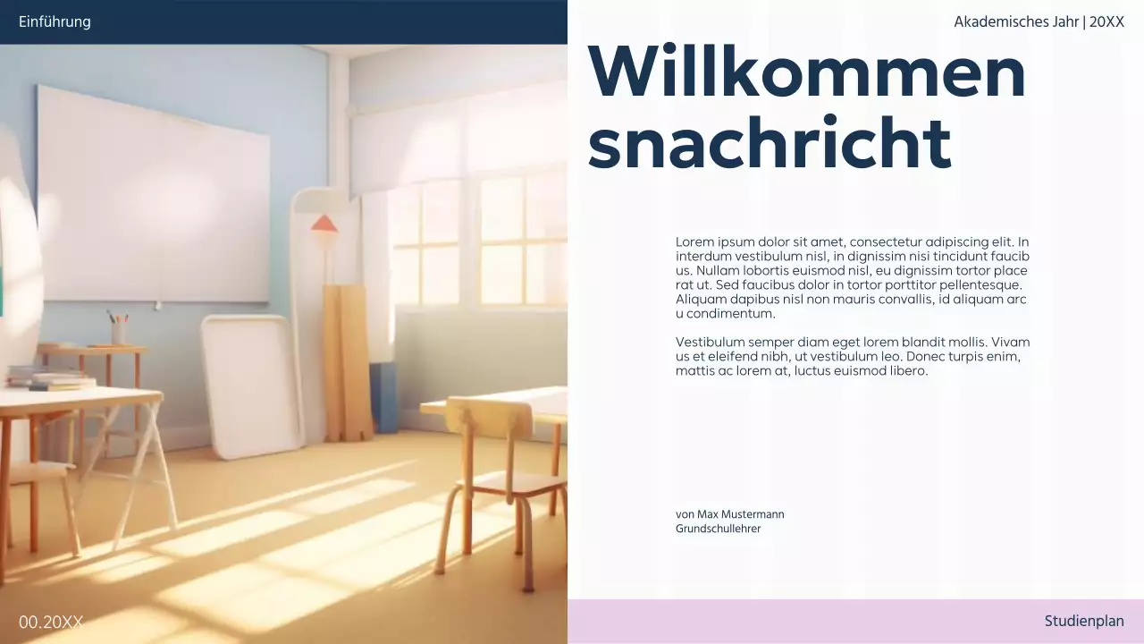 Lila Grün Einfarbig Basic Classroom Study Plan Präsentation