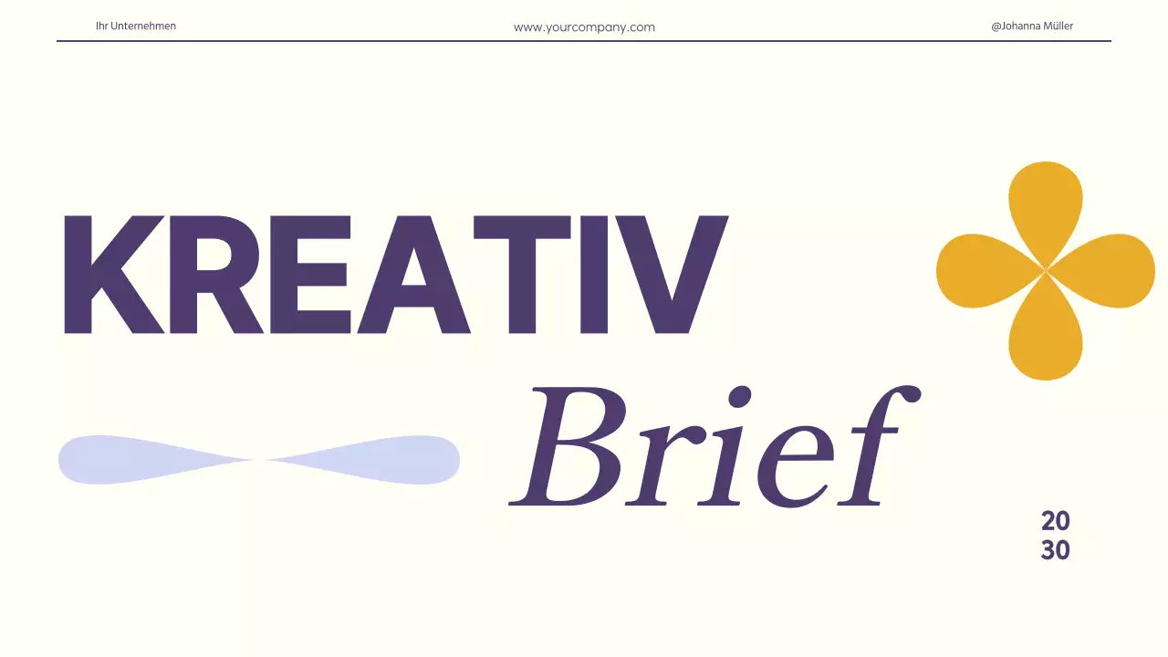 Elfenbein Lila Gelb Retro Creative Design Brief Guidelines