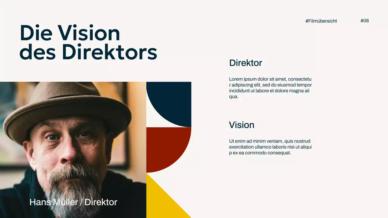 Elfenbein Marineblau Gelb Einfach Minimal Pop Film Übersichtskampagne