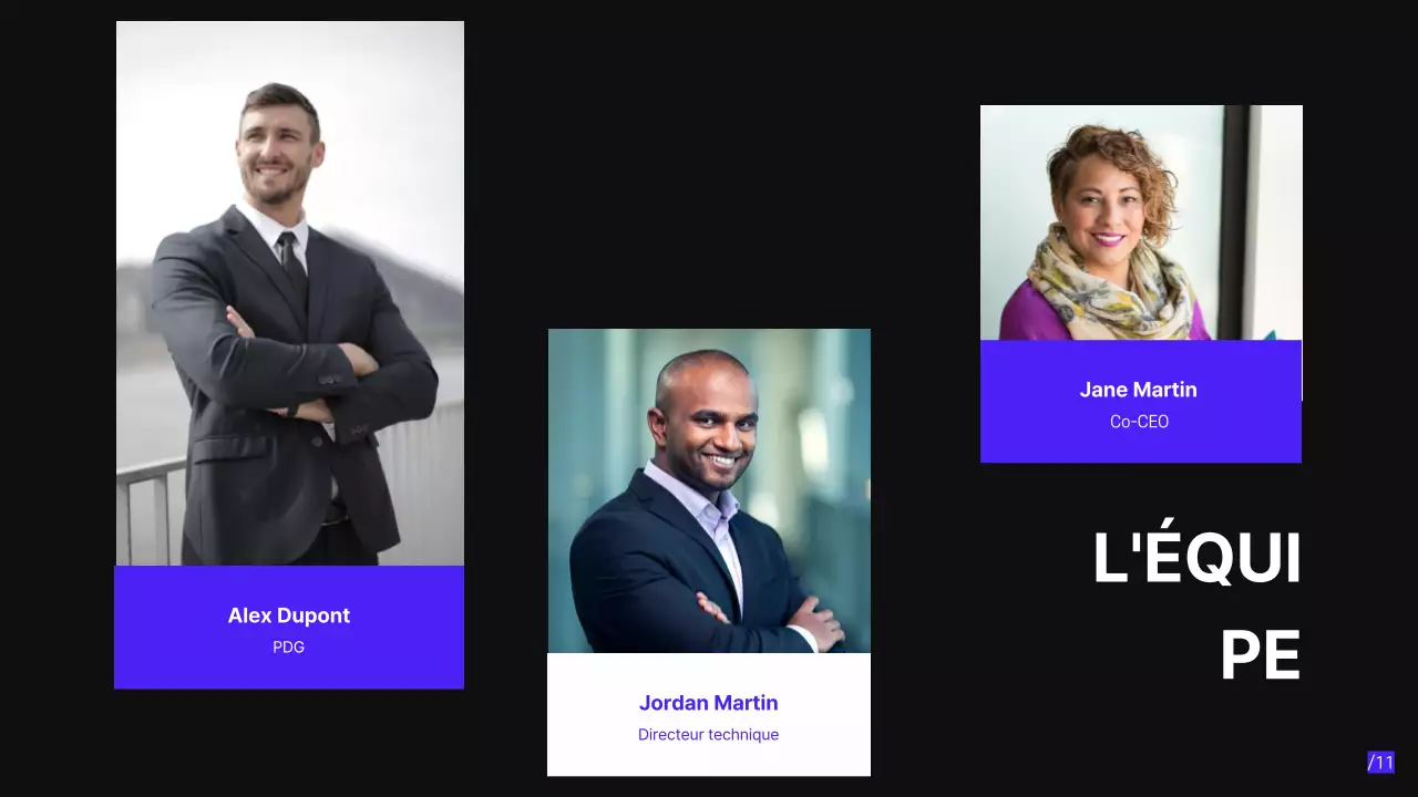 Pourpre Noir Moderne Minimal Pitch Deck proposition