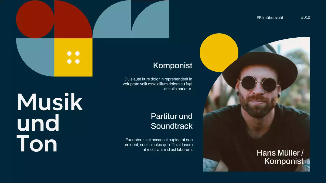 Elfenbein Marineblau Gelb Einfach Minimal Pop Film Übersichtskampagne