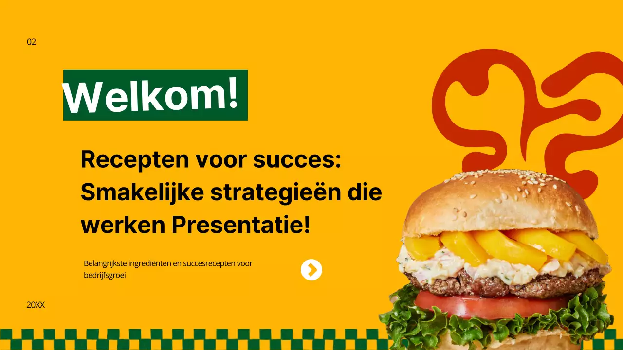 Yellow and Green Bold Burger Bedrijfsstrategie
