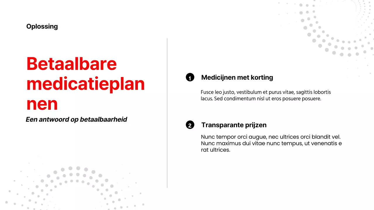 Rood Wit Moderne Gezondheidszorg Product Pitch