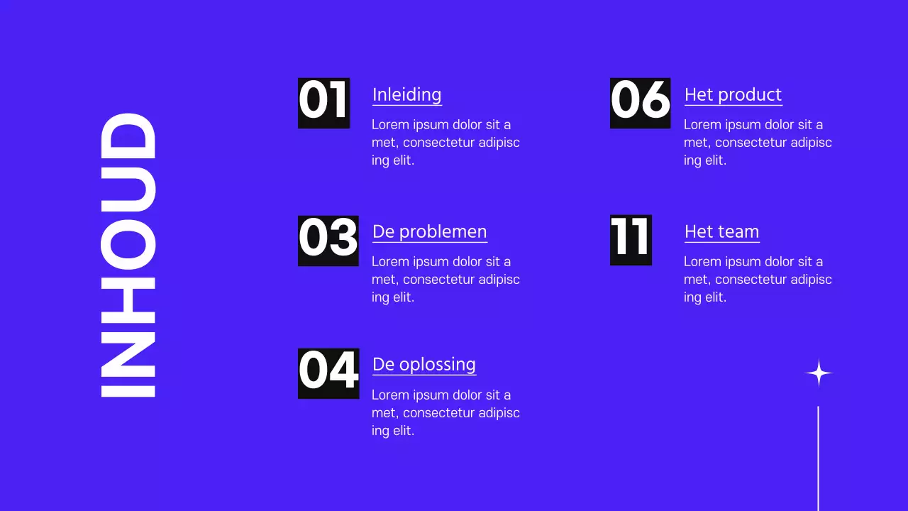 Paars Zwart Modern Minimal Pitch Deck voorstel