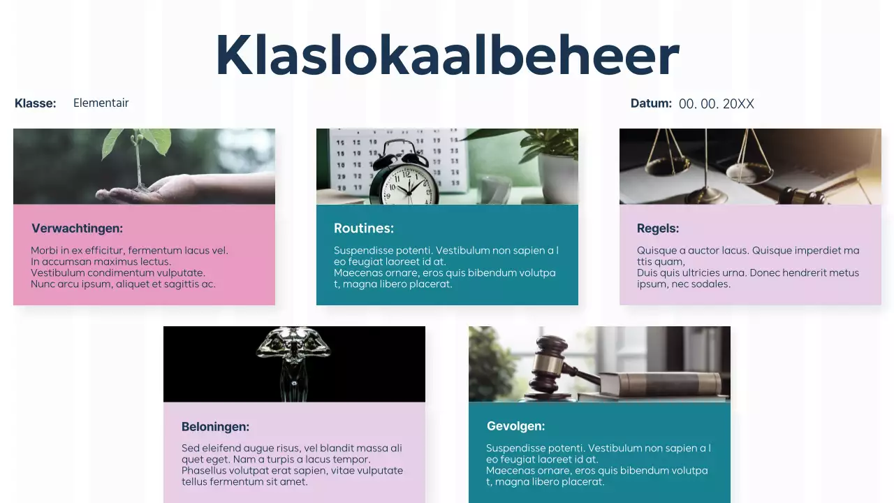 Purple Green Plain Basisleerplan voor klaslokalen Presentatie