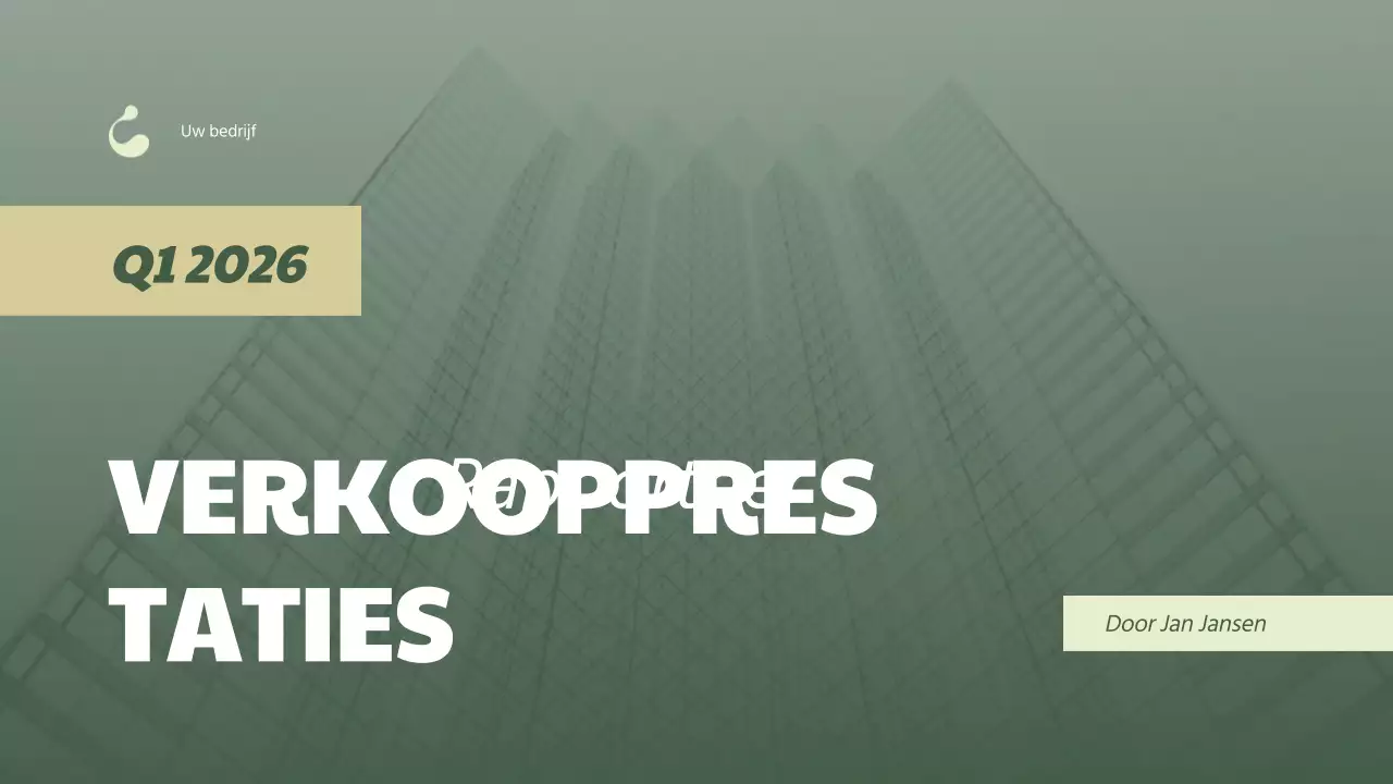 Groen Beige Eenvoudig Verkoopprestatierapport voor Bedrijven