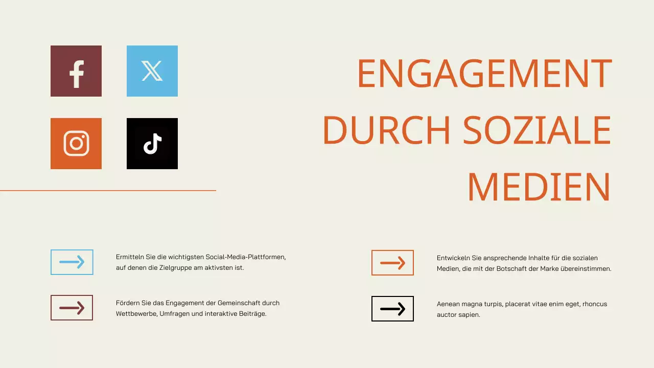 Creme Orange Einfacher Projektvorschlag für Unternehmen