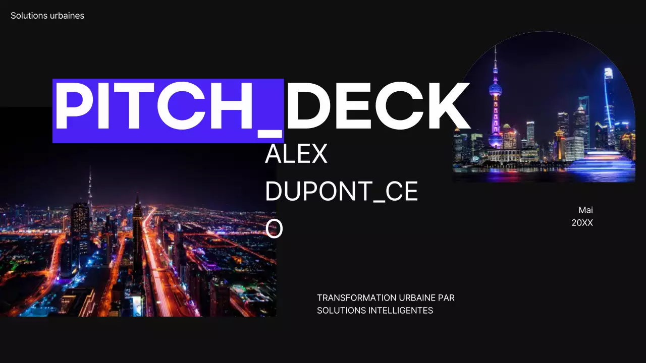 Pourpre Noir Moderne Minimal Pitch Deck proposition