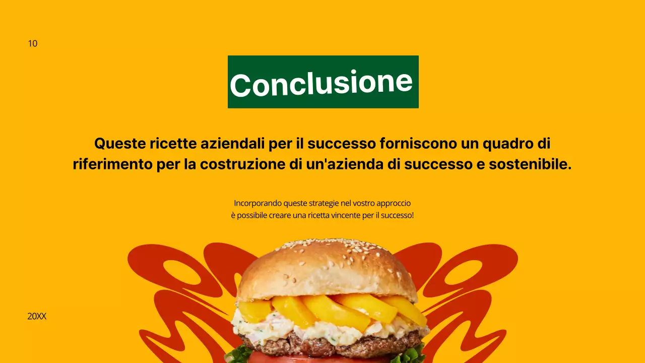 Strategia aziendale del burger giallo e verde in grassetto