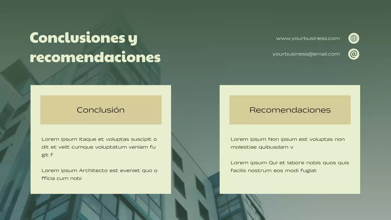 Informe sobre el rendimiento comercial de Green Beige Simple