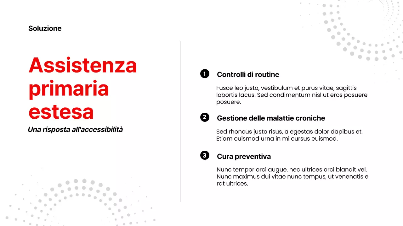 Rosso Bianco Moderno Pitch del prodotto sanitario