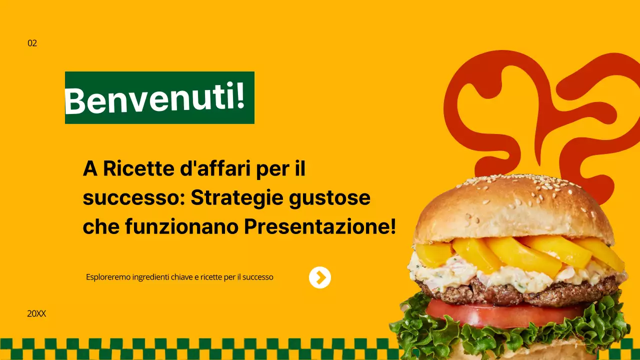Strategia aziendale del burger giallo e verde in grassetto