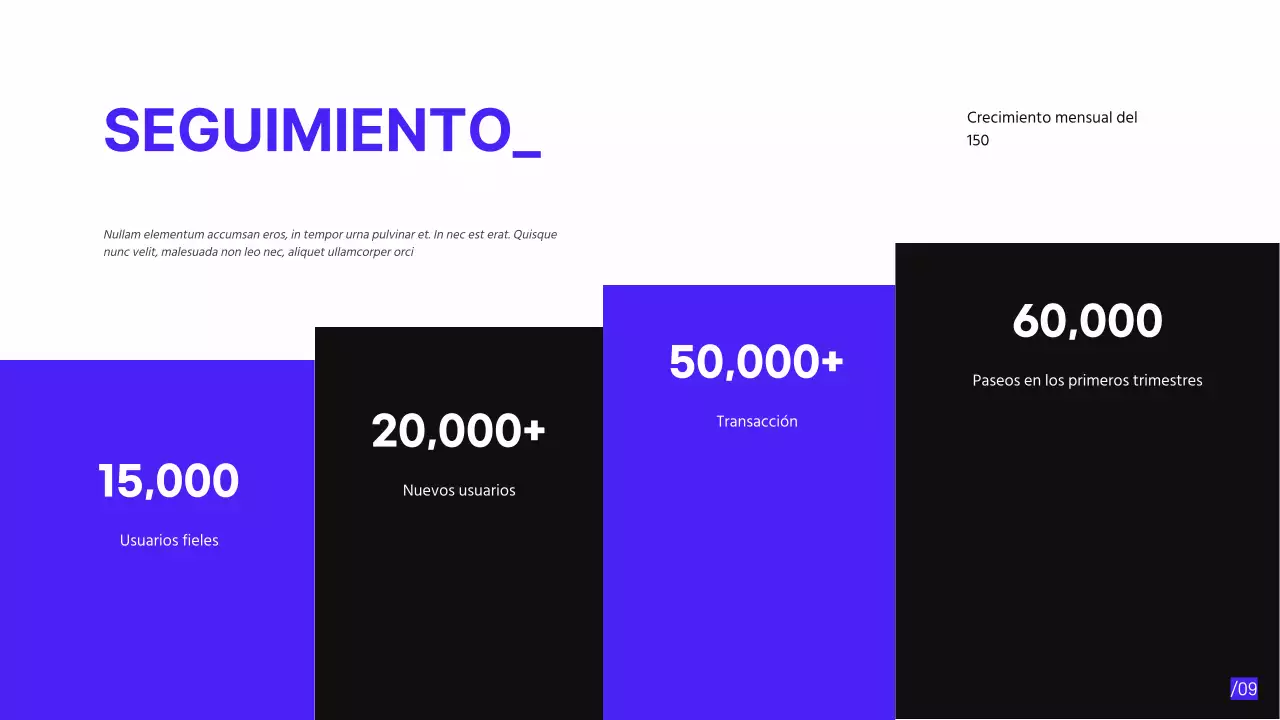Púrpura Negro Moderno Minimal Pitch Deck propuesta