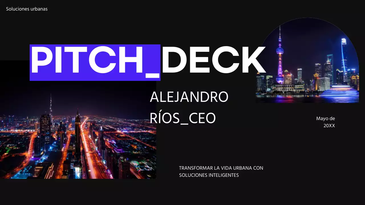 Púrpura Negro Moderno Minimal Pitch Deck propuesta