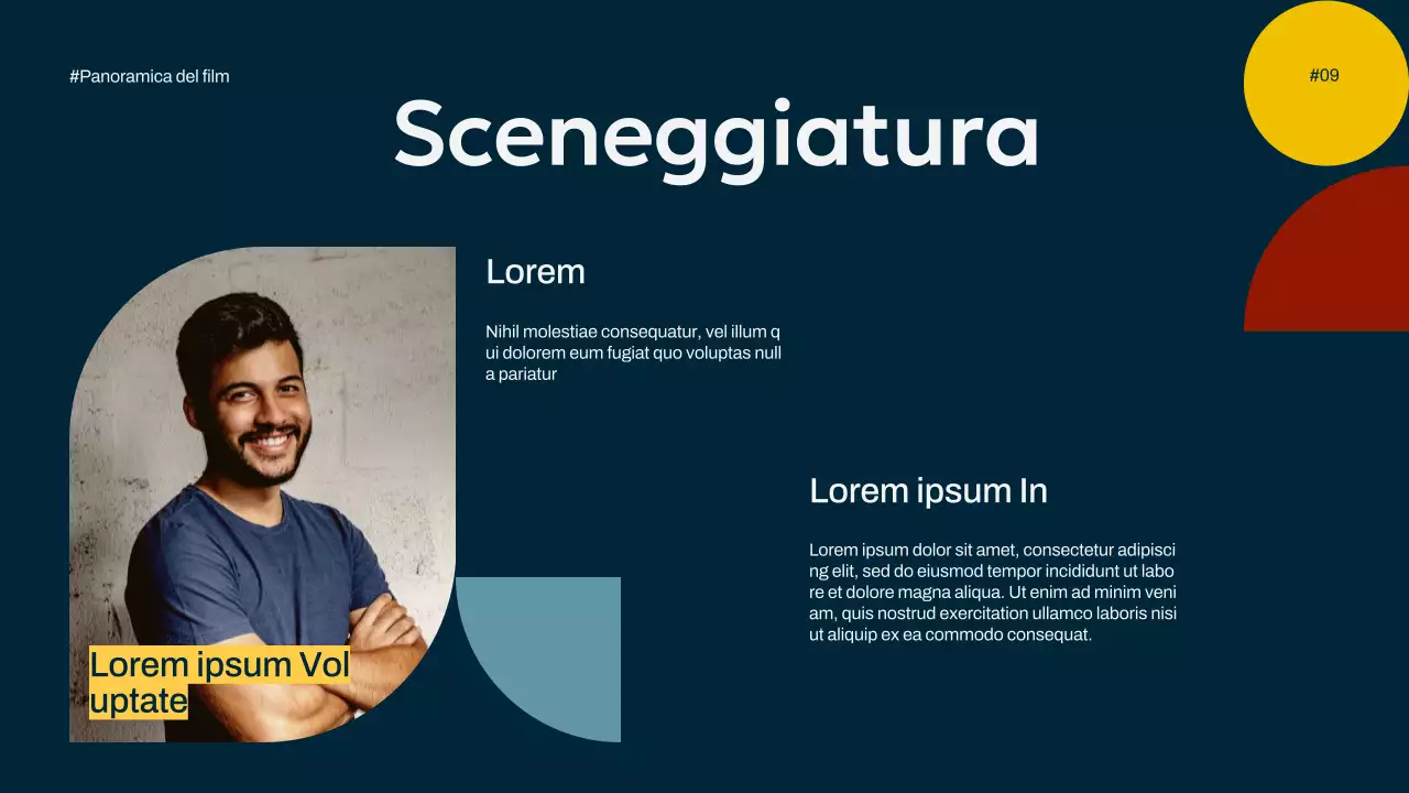 Avorio Navy Giallo Semplice Minimal Pop Panoramica della campagna cinematografica