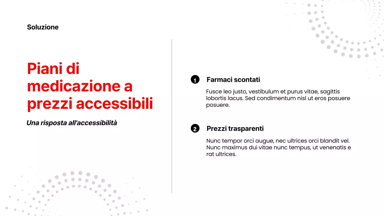 Rosso Bianco Moderno Pitch del prodotto sanitario