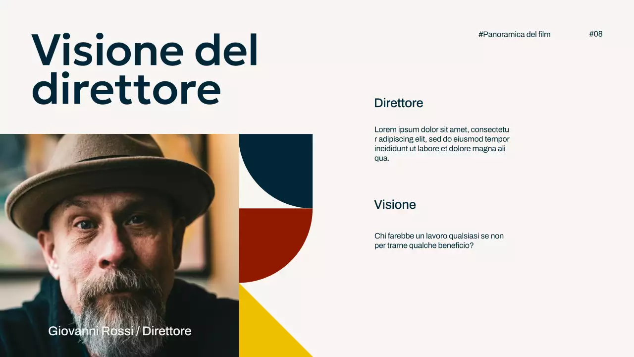 Avorio Navy Giallo Semplice Minimal Pop Panoramica della campagna cinematografica