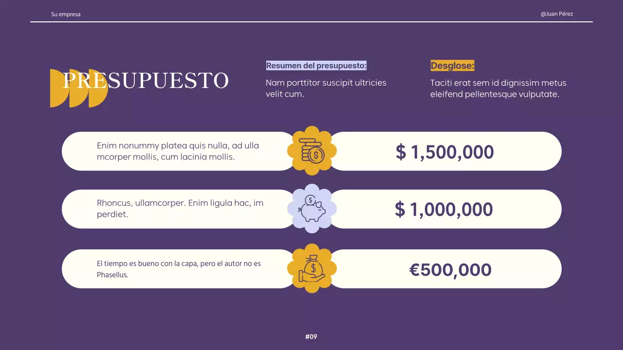 Marfil Violeta Amarillo Retro Diseño Creativo Directrices breves