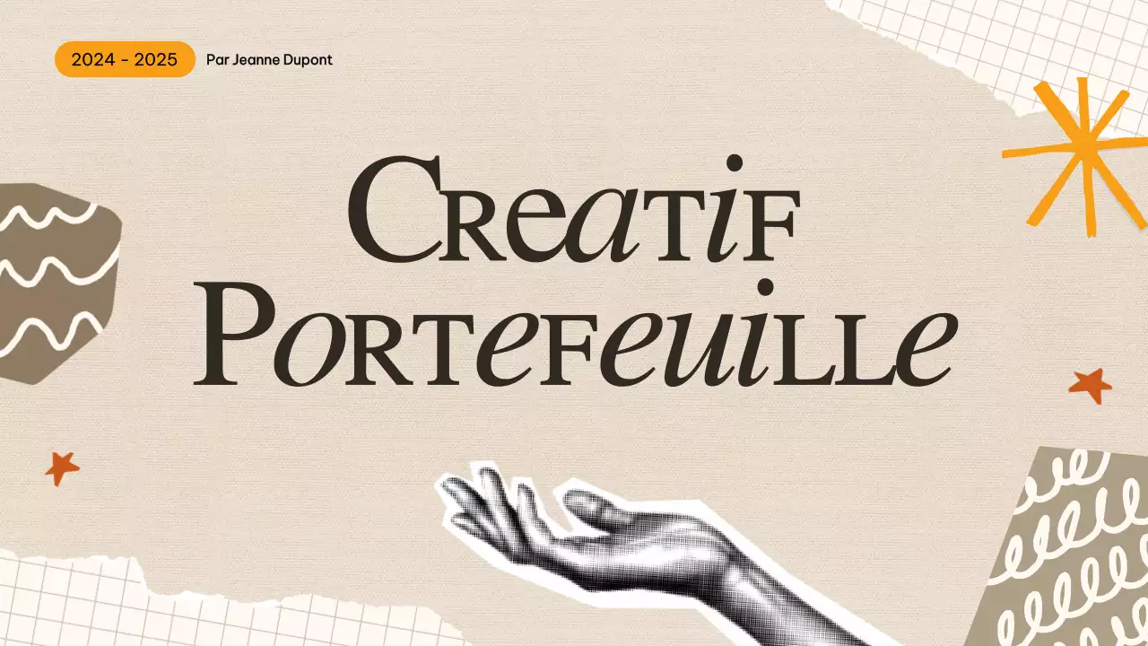 Portefeuille créatif beige et rétro