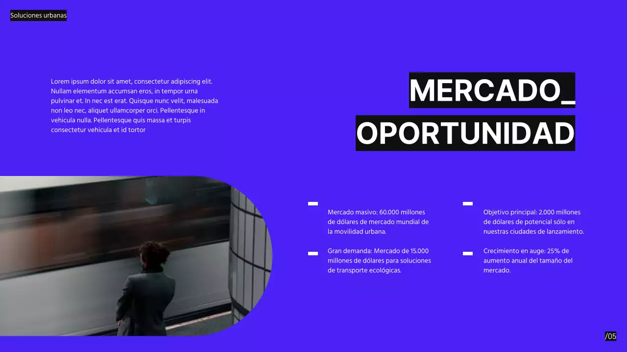 Púrpura Negro Moderno Minimal Pitch Deck propuesta