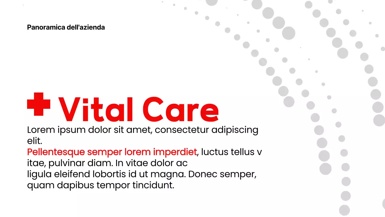 Rosso Bianco Moderno Pitch del prodotto sanitario