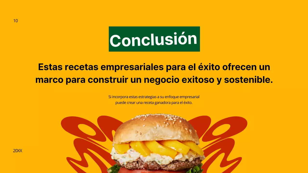 Yellow and Green Bold Burger Estrategia empresarial
