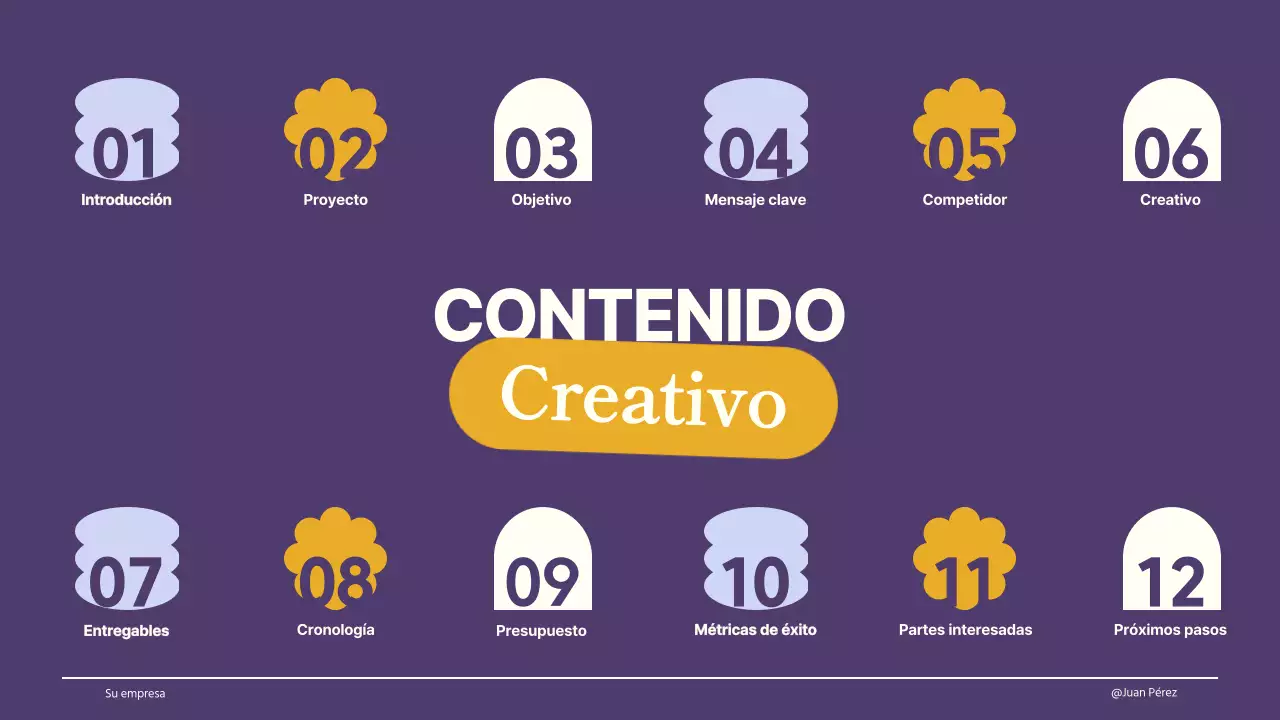 Marfil Violeta Amarillo Retro Diseño Creativo Directrices breves