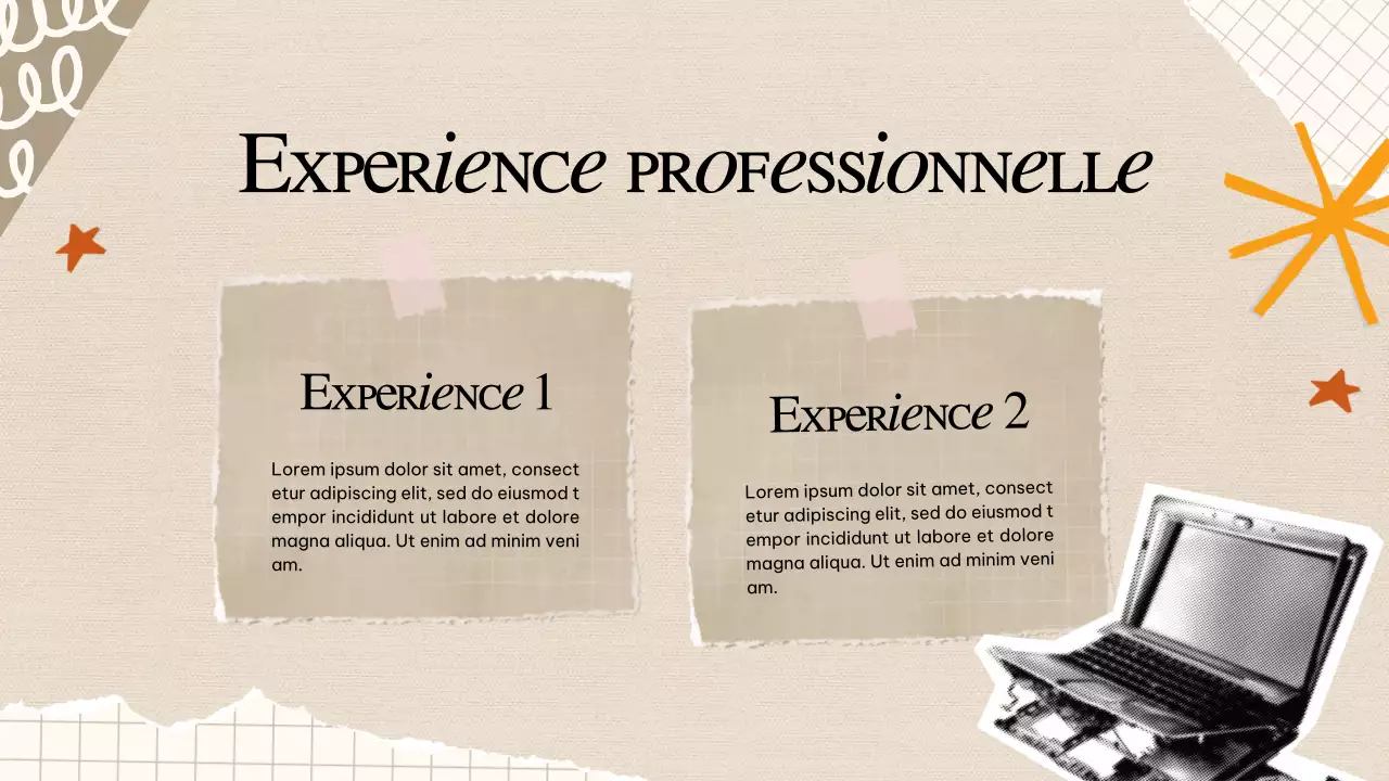 Portefeuille créatif beige et rétro