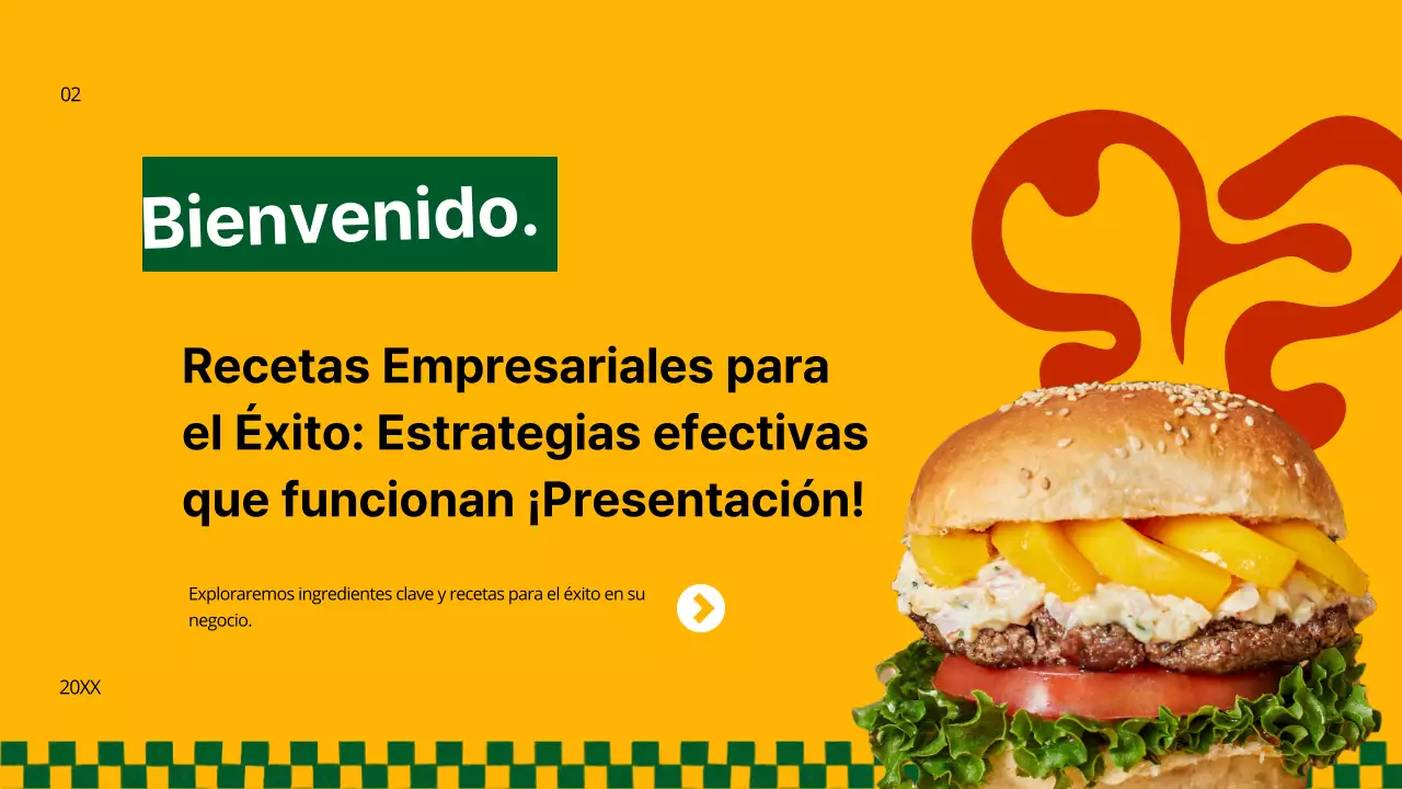 Yellow and Green Bold Burger Estrategia empresarial