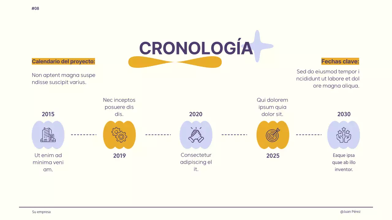 Marfil Violeta Amarillo Retro Diseño Creativo Directrices breves